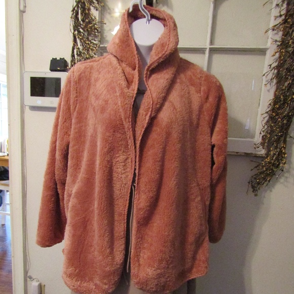 Blush pink teddy fleece cardigan Small only - Picture 5 of 6